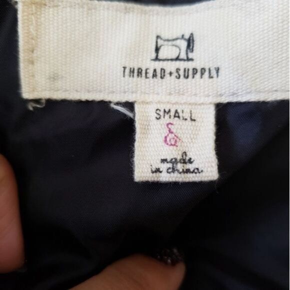 Thread & Supply Cream Faux Fur Sherpa Fuzzy Jacket Size Small - Picture 8 of 16